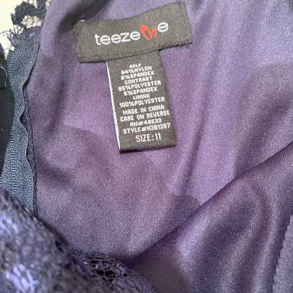 Tweeze Me Navy Blue Lace Mini Dress - Picture 3 of 7